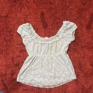 Light blue fringe shirt